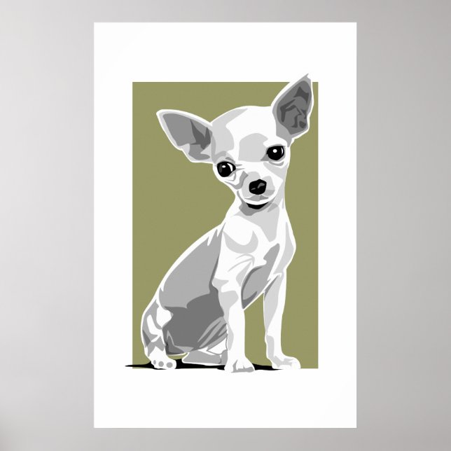 Poster Chihuahua imprimé avec arrière - plan (Devant)
