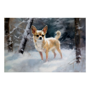 Poster Chihuahua Laisser neiger Noël