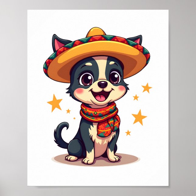 Poster Chihuahua  Mexico  Cinco de Mayo  Funny Dog  Copy (Devant)