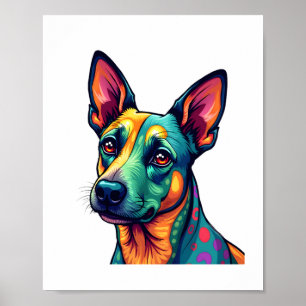 Poster Chihuahua Peinture Abstraite Couleur Chien Mign