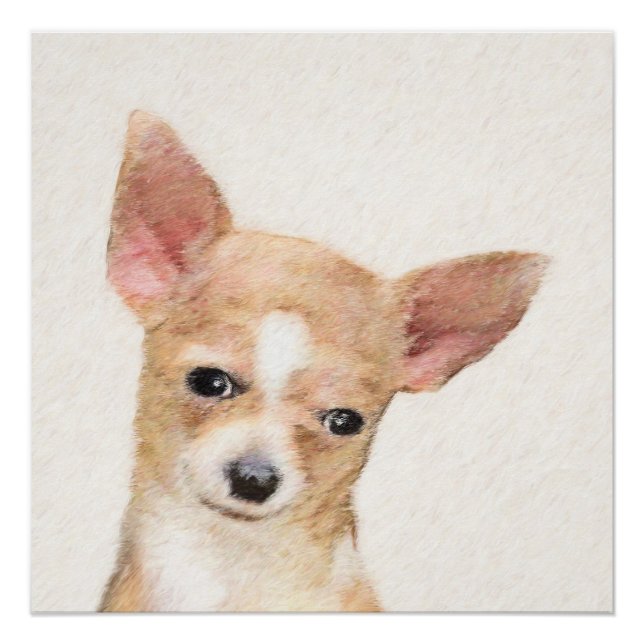 Poster Chihuahua Peinture - Cute Original Chien Art (Devant)