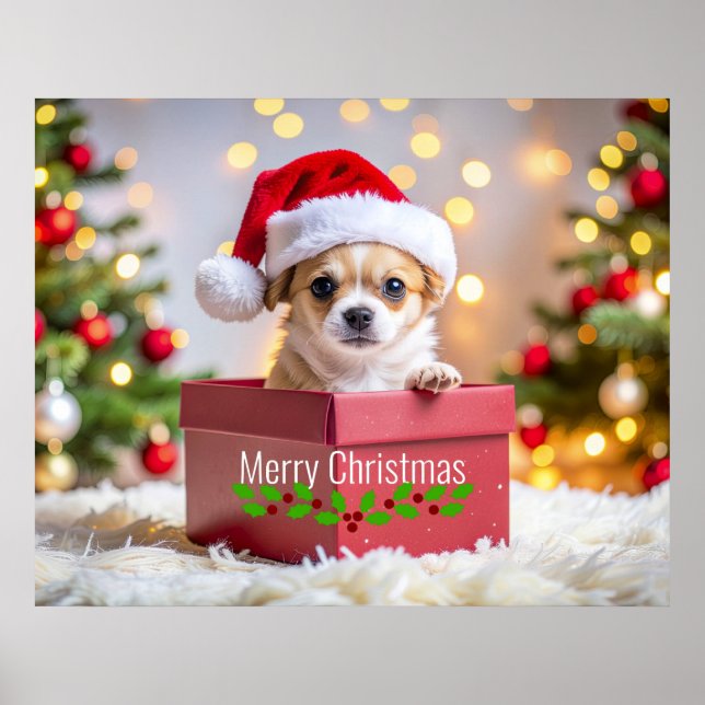 Poster Chihuahua Puppy Dog's Christmas (Devant)