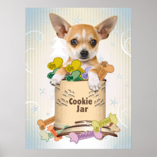 Poster Chihuahua se tient derrière l'affiche Cookie Jar