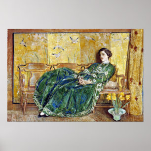 Poster Childe Hassam avril (la robe verte)