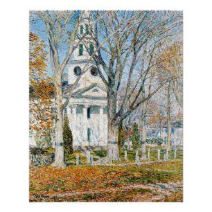 Poster Childe Hassam, église à Old Lyme,