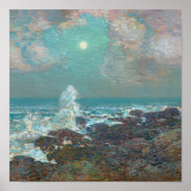 Poster Childe Hassam - L'Île-Du-Paysage Marin Des Chaussu (Devant)