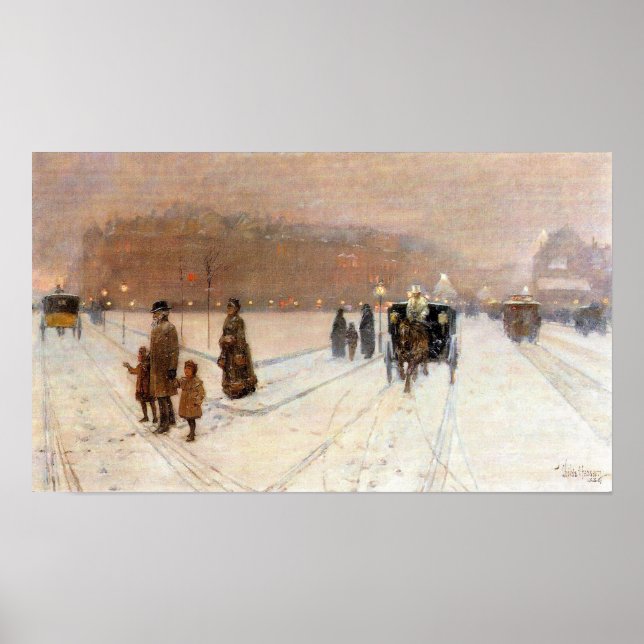 Poster Childe Hassam - Un pays de conte de fées urbain (Devant)