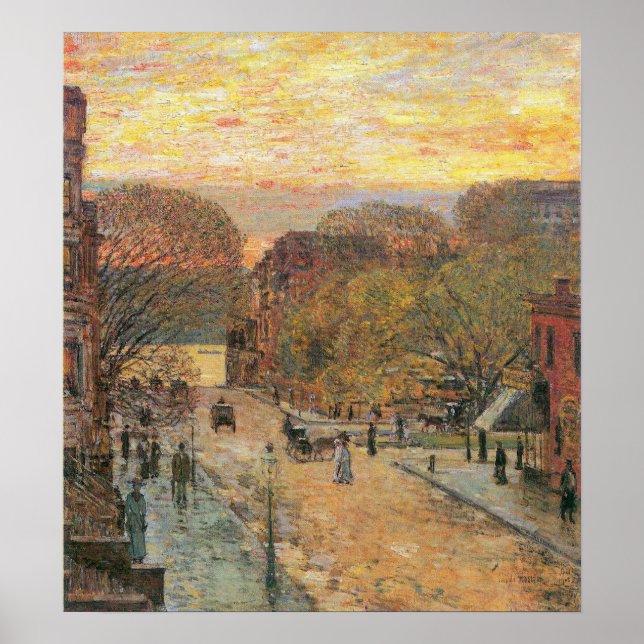 Poster Childe Hassam-West 78ème rue au printemps (Devant)
