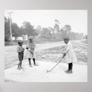 Poster Children Golfing, 1905