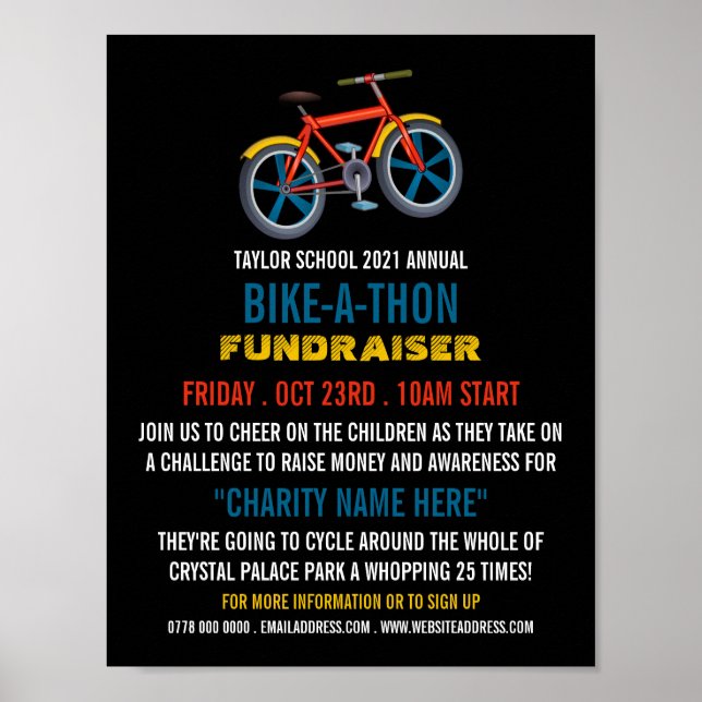 Poster Child's Bike, Children's Charity Bike-a-Thon Event (Devant)