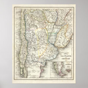 Poster Chili, Argentine, Amérique du Sud