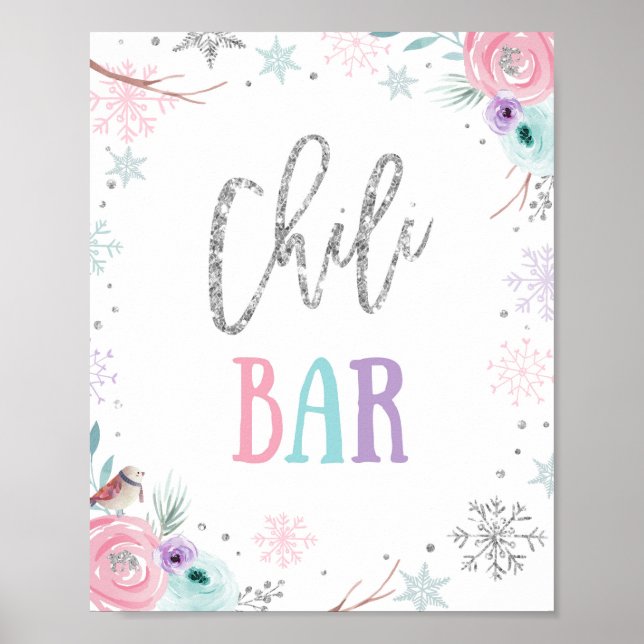 Poster Chili Bar Nourriture Hiver Onederland Fille Annive (Devant)
