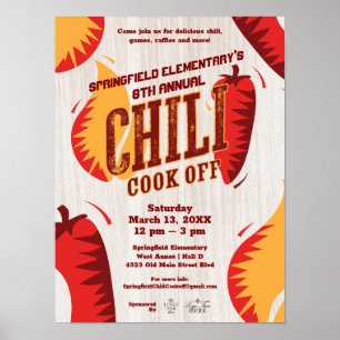 Poster Chili Cook   Concours BBQ Cookout