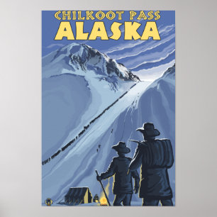 Poster Chilkoot Pass, Alaska Gold Miners