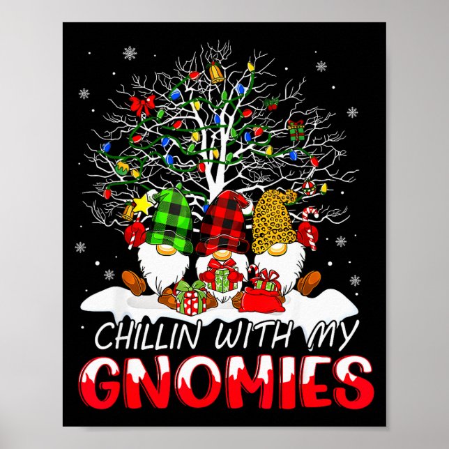Poster Chillin With My Gnomies Funny Christmas Family Fri (Devant)