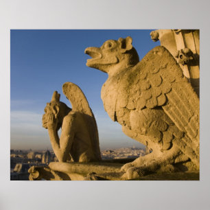 Poster Chimera sur la façade de la cathédrale Notre-Dame,