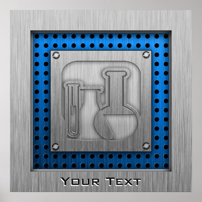 Poster Chimie à aspect métallique brossé (Devant)