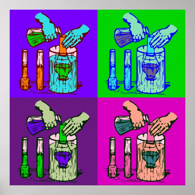 Poster Chimie Déplacement Pop Art (Devant)