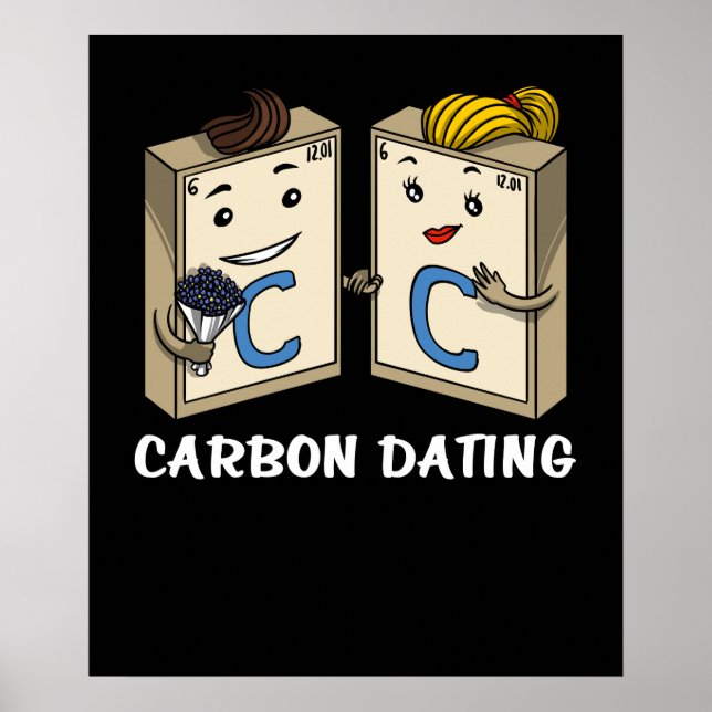 Poster Chimie Science Drôle Carbon Dating Plaisanterie (Devant)