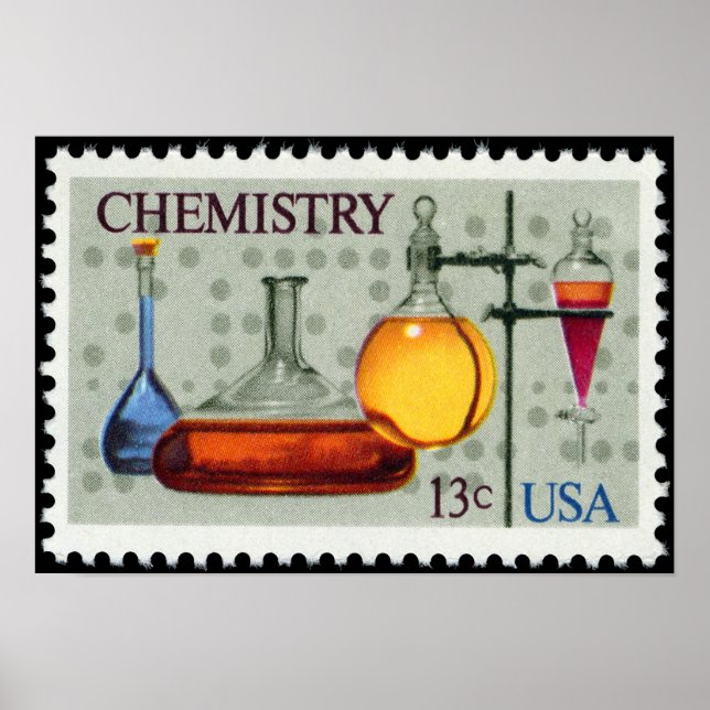 Poster Chimie~ Timbre américain~ American Chemical Societ (Devant)