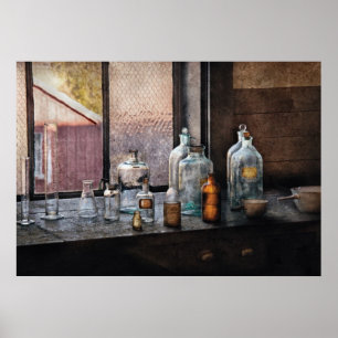 Poster Chimiste - bouteilles
