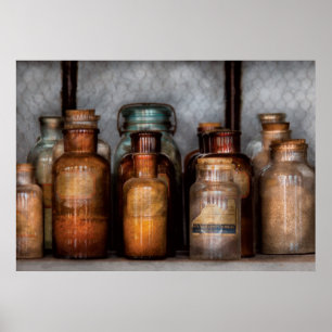 Poster Chimiste - divers produits chimiques