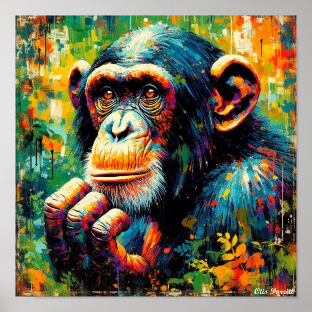 POSTER CHIMPANZEE COMMUN 2 (Devant)