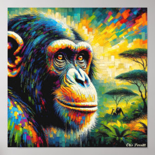 POSTER CHIMPANZEE COMMUN 4