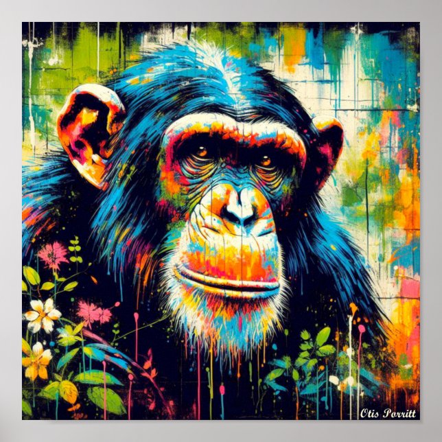 POSTER CHIMPANZEE COMMUN 5 (Devant)