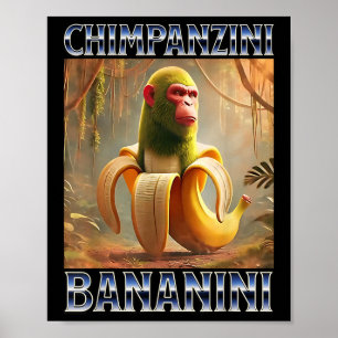 Poster Chimpanzini Bananini - Mème Italien de Brainrot