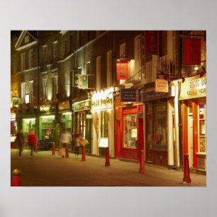 Poster Chinatown, Soho, Londres, Angleterre, Royaume-Uni