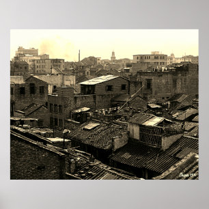 Poster Chine ancienne ville de Canton