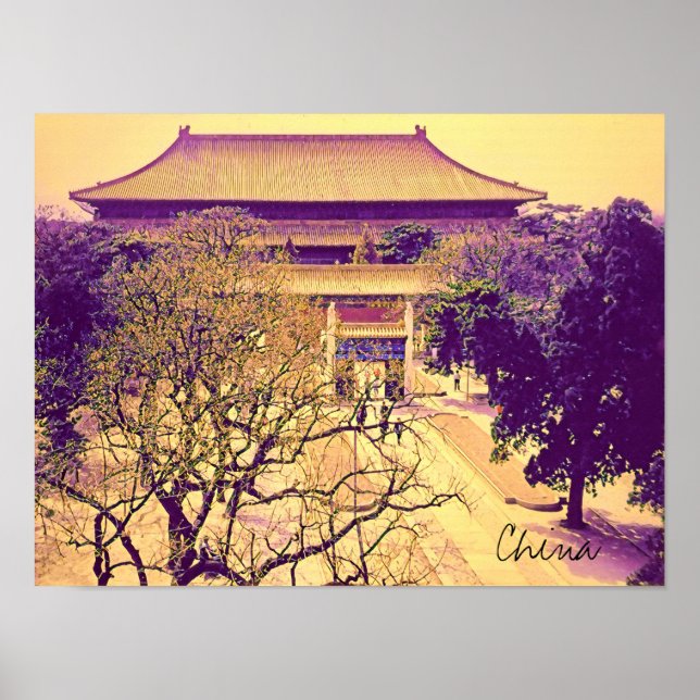 Poster Chine Ming Tombs voyage vintage (Devant)