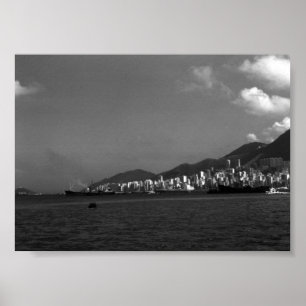 Poster Chine vintage Hong Kong Vue ville