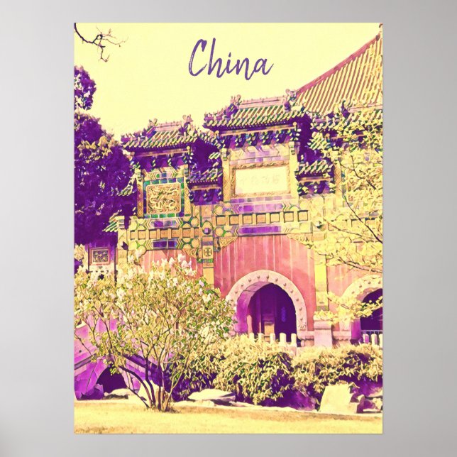 Poster Chine Voyage Beijing Park Pékin (Devant)
