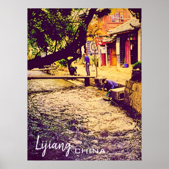 Poster Chine Voyage province de Lijiang Yunnan (Devant)