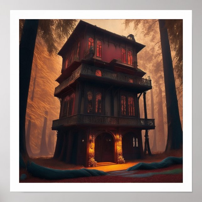 Poster Chinese house illustration Matt (Front)