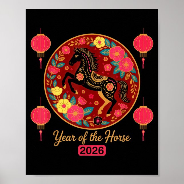 Poster Chinese New Year 2026 Year Of-the Horse  (Devant)