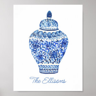 Poster Chinoiserie Aquarelle Ginger Jar