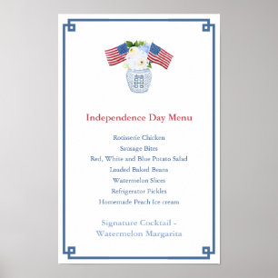 Poster Chinoiserie Chic Juillet 4 Menu du Parti