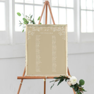 Poster Chinoiserie romantique Antique Gold Seing Chart