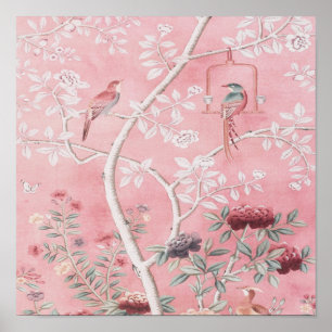 Poster Chinoiserie rose