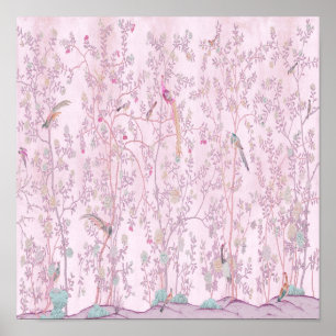 Poster Chinoiserie rose