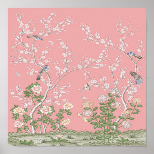 Poster Chinoiserie rose