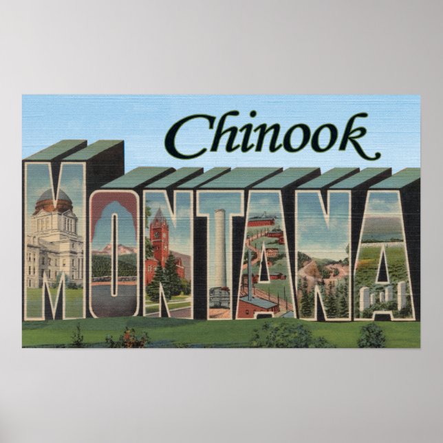 Poster Chinook, Montana - Scènes de grandes lettres (Devant)