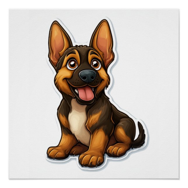 Poster Chiot allemand Shepard (Devant)