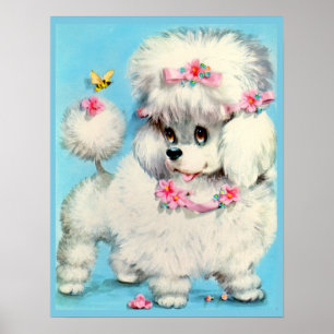 Poster chiot d'abeille et de caniche