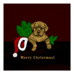 Poster Chiot de Noël