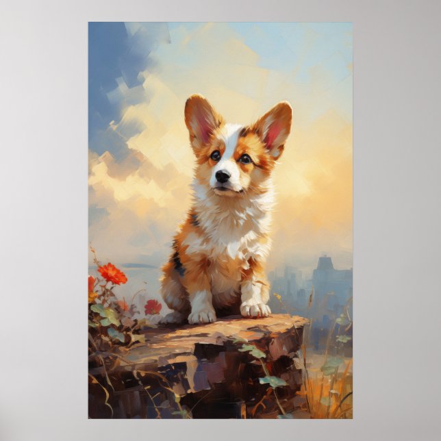 Poster Chiot de Pembroke Welsh Corgi (Devant)