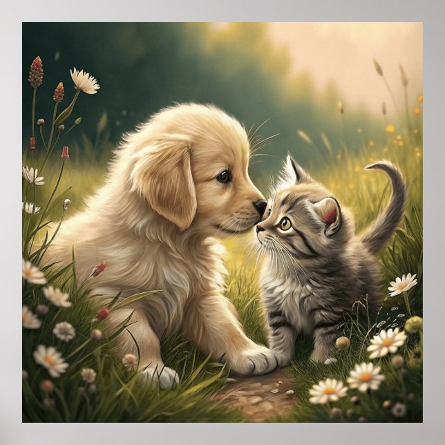 Poster Chiot Et Kitten (Devant)